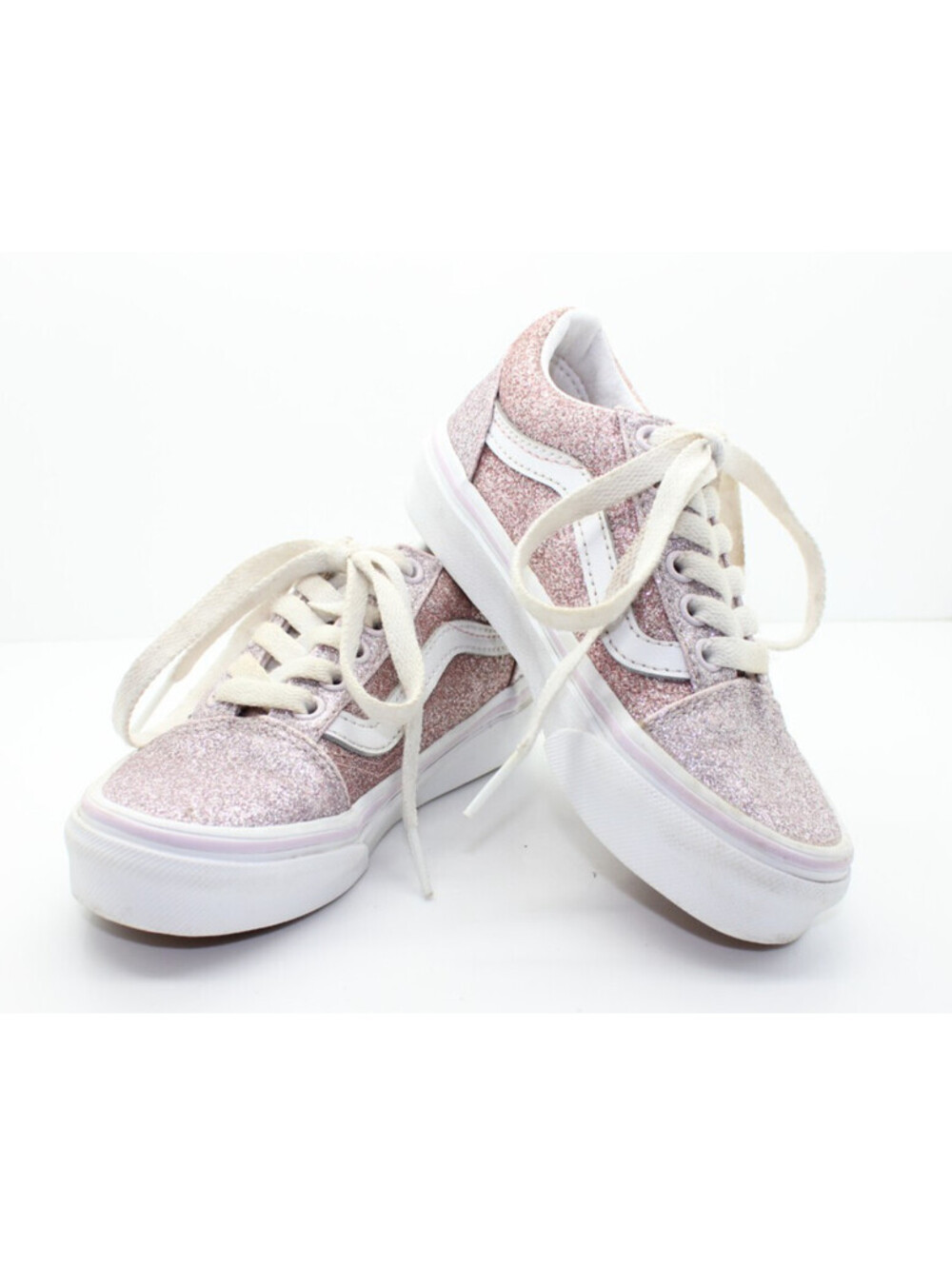 Vans Old Skool Pink Glitter Low Top Skate Shoes Sneakers Girls Kids Size 11